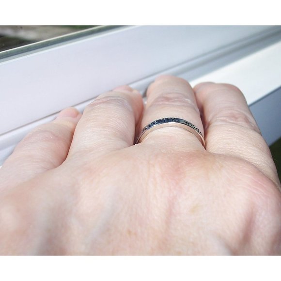 925 STERLING SILVER Serenity Prayer Inspirational Band Ring - Picture 7 of 14